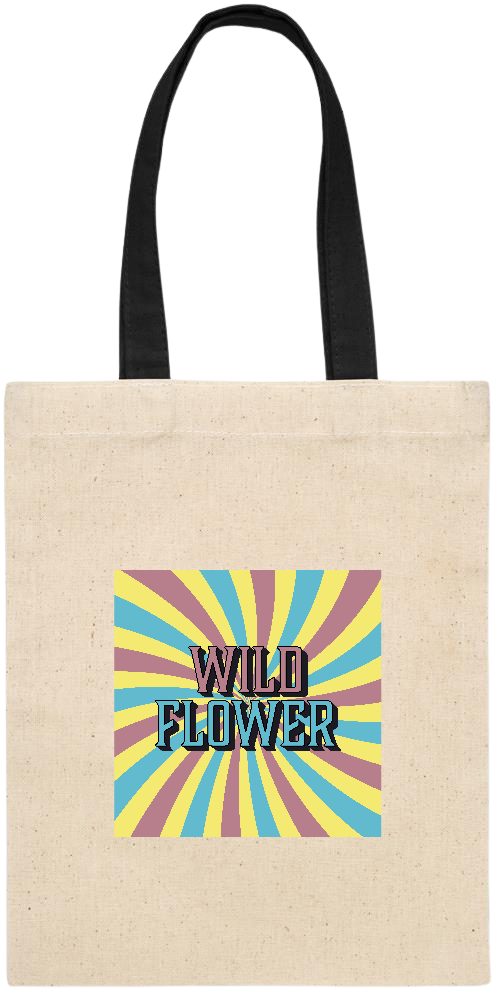 Wild Flower Design - Essential small colored handle gift bag_BLACK_front