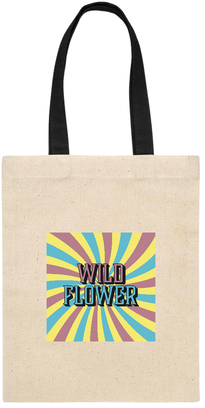 Wild Flower Design - Essential small colored handle gift bag_BLACK_front