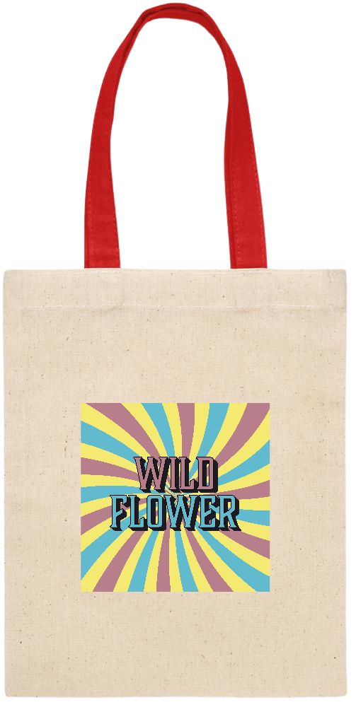 Wild Flower Design - Essential small colored handle gift bag_RED_front