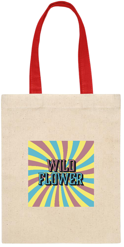 Wild Flower Design - Essential small colored handle gift bag_RED_front