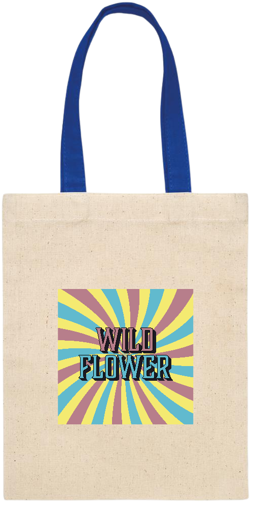 Wild Flower Design - Essential small colored handle gift bag_ROYAL BLUE_front