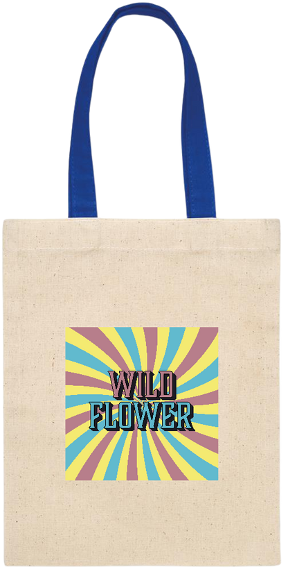 Wild Flower Design - Essential small colored handle gift bag_ROYAL BLUE_front