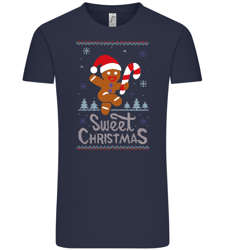 Gingerbread Man Design - Comfort Unisex T-Shirt_FRENCH NAVY_front