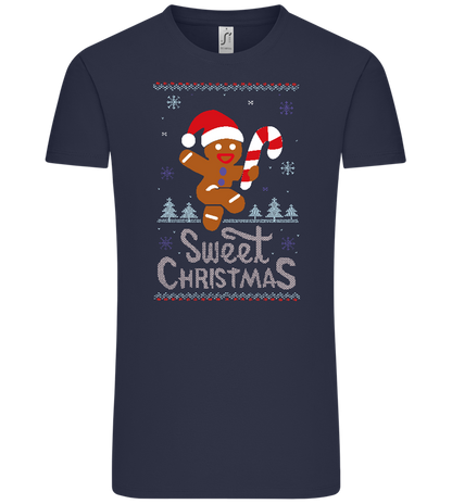 Gingerbread Man Design - Comfort Unisex T-Shirt_FRENCH NAVY_front