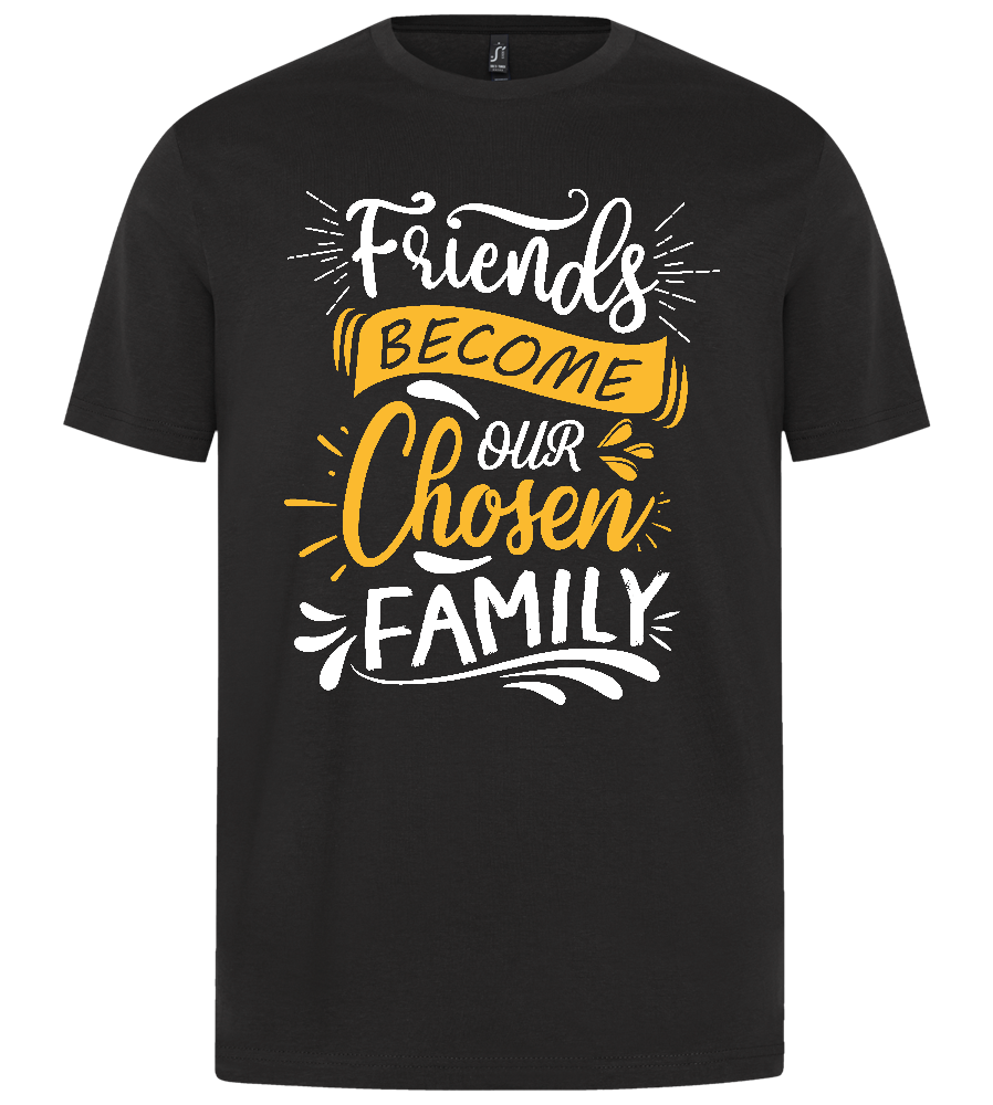 Friends Become Our Family Design - Premium unisex regular fit t-shirt_CHARCOAL MELANGE_front