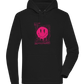 Distorted Pink Smiley Design - Premium unisex hoodie_BLACK_front