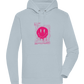 Distorted Pink Smiley Design - Premium unisex hoodie_CREAMY BLUE_front