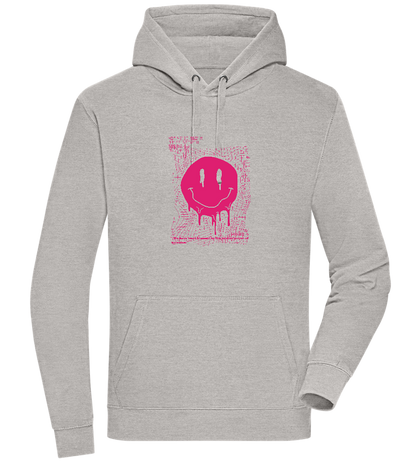 Distorted Pink Smiley Design - Premium unisex hoodie_ORION GREY II_front