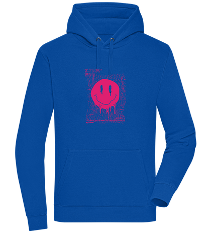 Distorted Pink Smiley Design - Premium unisex hoodie_ROYAL_front