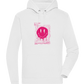 Distorted Pink Smiley Design - Premium unisex hoodie_WHITE_front