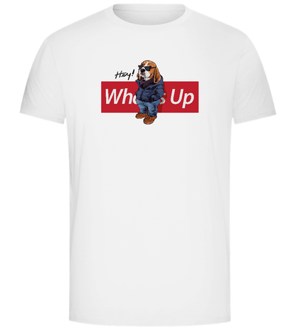 Hey Whats Up Design - Comfort Unisex T-Shirt_WHITE_front