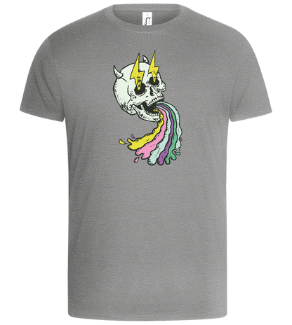 Rainbow Skull Thunders Design - Basic Unisex T-Shirt_ORION GREY_front