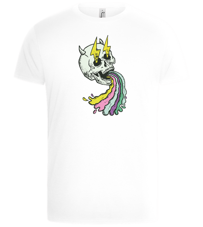 Rainbow Skull Thunders Design - Basic Unisex T-Shirt_WHITE_front