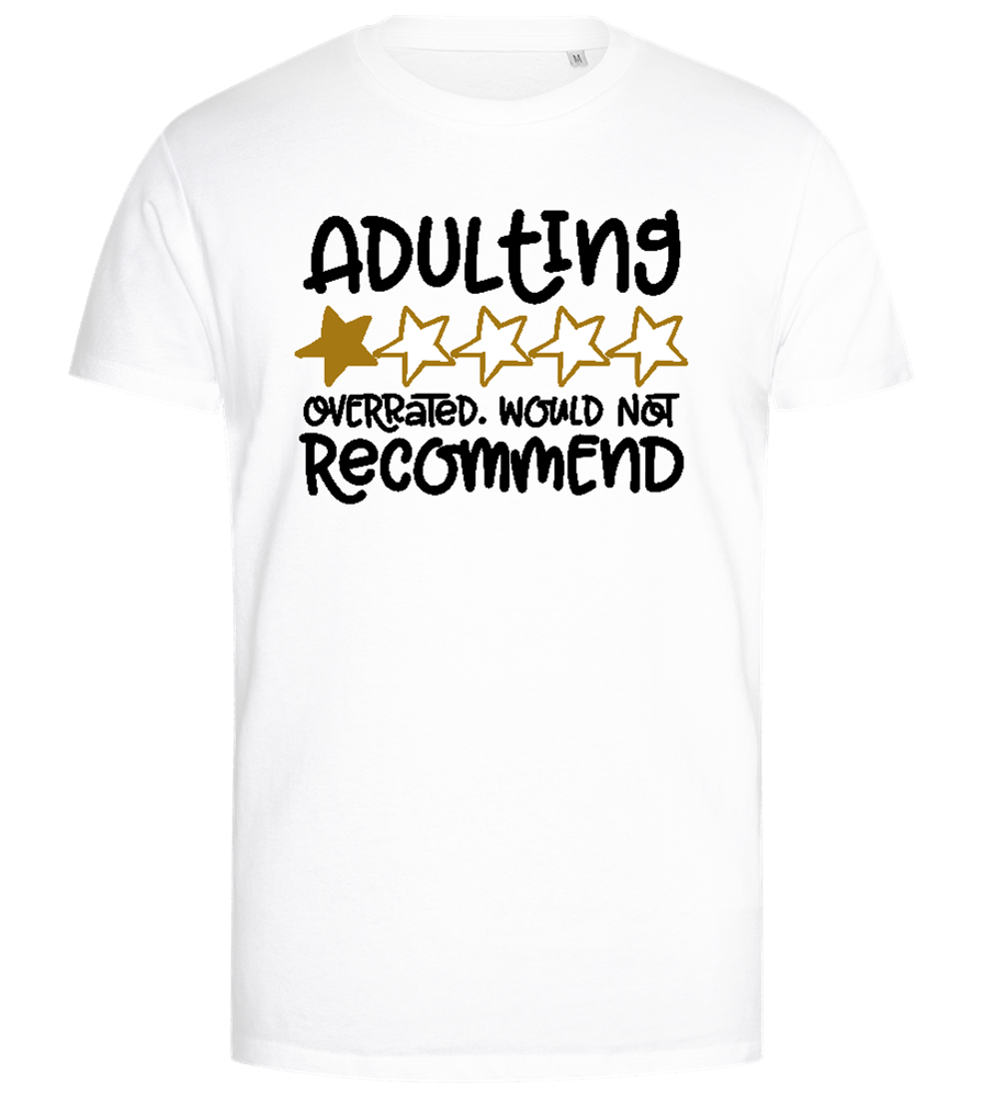 Adulting Review Design - Premium men's close fitting t-shirt_WHITE_front