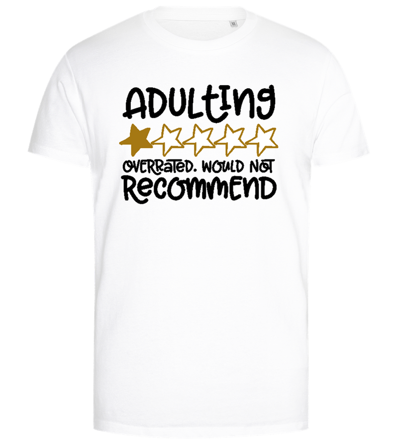 Adulting Review Design - Premium men's close fitting t-shirt_WHITE_front