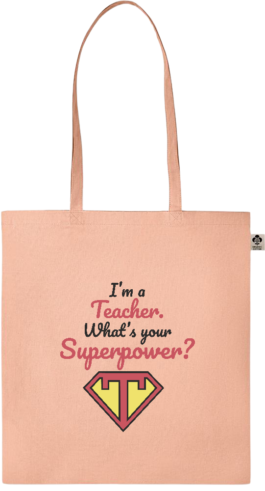 Im a Teacher Design - Essential colored organic cotton tote bag_ORANGE_front