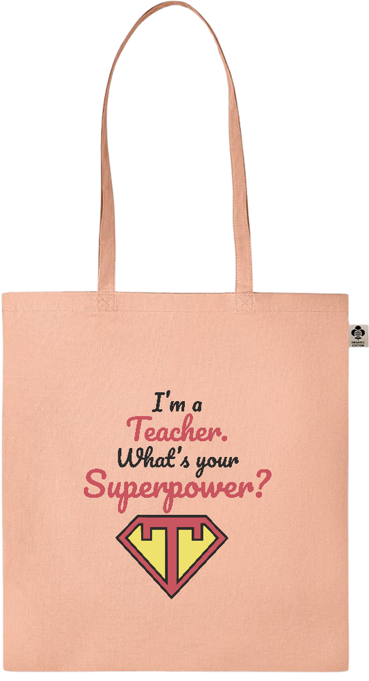 Im a Teacher Design - Essential colored organic cotton tote bag_ORANGE_front