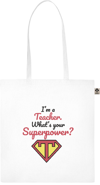 Im a Teacher Design - Essential colored organic cotton tote bag_WHITE_front