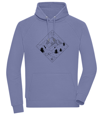 Mountain Landscape Outline Design - Comfort unisex hoodie_BLUE_front