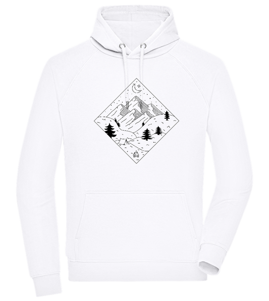 Mountain Landscape Outline Design - Comfort unisex hoodie_WHITE_front