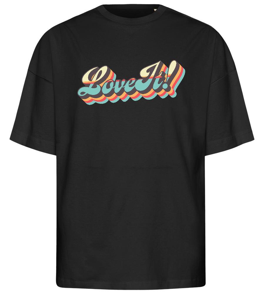 Love It Retro Design - Premium men's oversized t-shirt_DEEP BLACK_front