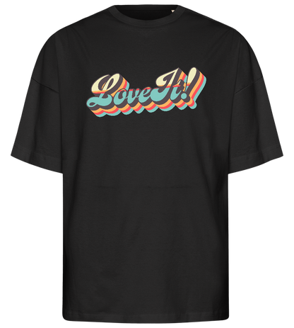 Love It Retro Design - Premium men's oversized t-shirt_DEEP BLACK_front