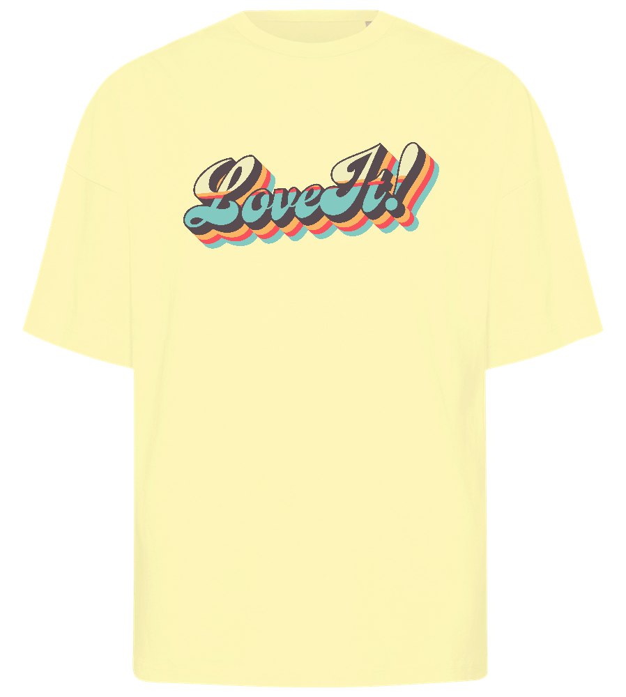 Love It Retro Design - Premium men's oversized t-shirt_LIGHT YELLOW_front