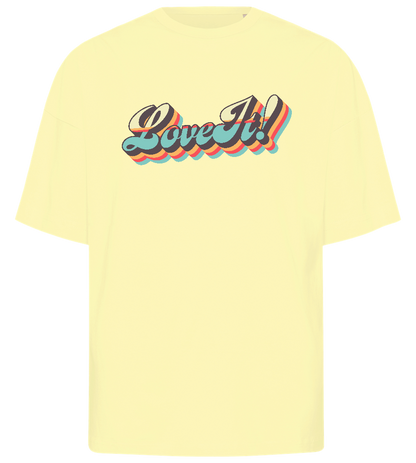 Love It Retro Design - Premium men's oversized t-shirt_LIGHT YELLOW_front