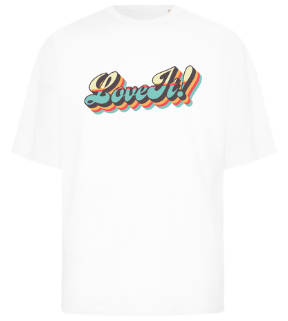 Love It Retro Design - Premium men's oversized t-shirt_WHITE_front