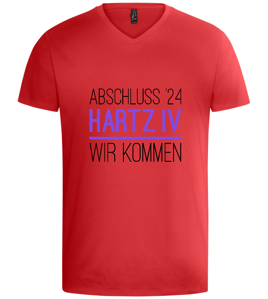 Abschluss '24 Hartz IV Design - Basic men's v-neck t-shirt_RED_front