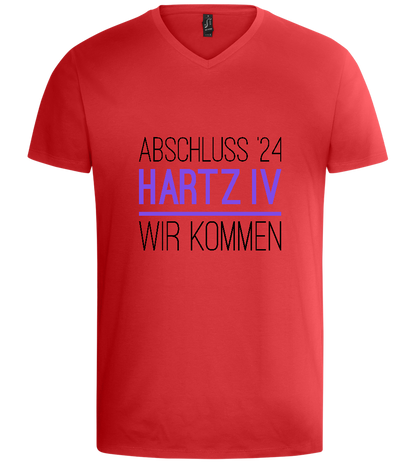 Abschluss '24 Hartz IV Design - Basic men's v-neck t-shirt_RED_front