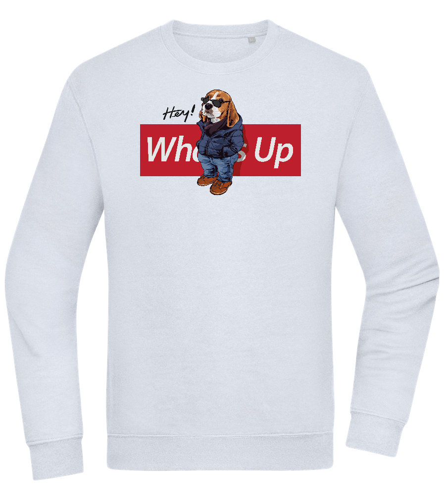 What's Up Dog Design - Comfort Essential Unisex Sweater_CREAMY BLUE_front