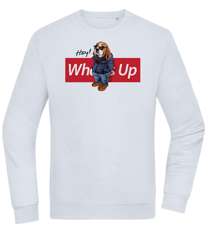 What's Up Dog Design - Comfort Essential Unisex Sweater_CREAMY BLUE_front