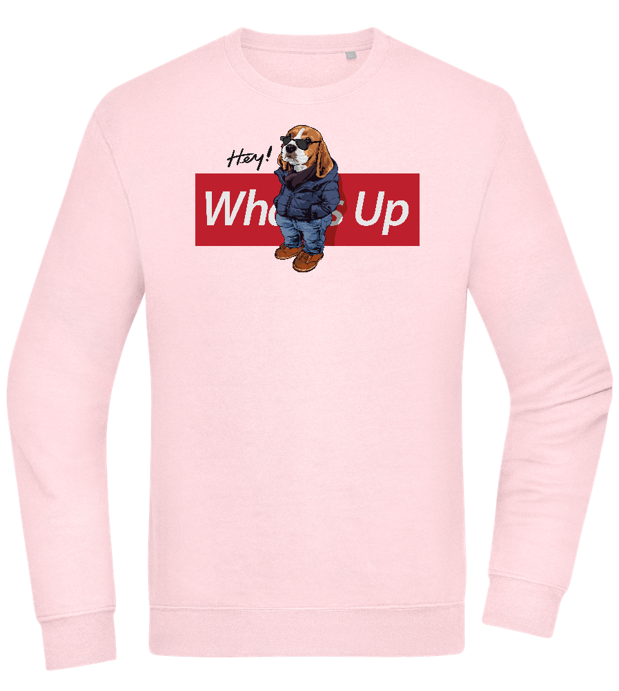 What's Up Dog Design - Comfort Essential Unisex Sweater_LIGHT PEACH ROSE_front