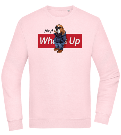 What's Up Dog Design - Comfort Essential Unisex Sweater_LIGHT PEACH ROSE_front