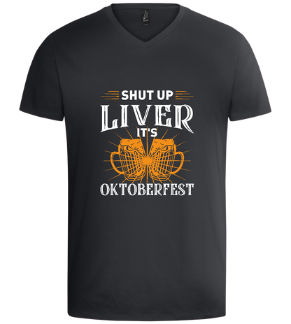 Shut Up Liver It's Oktoberfest Design - Basic men's v-neck t-shirt_DARK GRAY_front