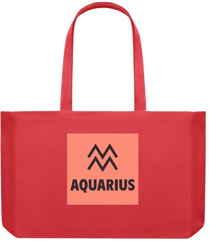 Zodiac Aquarius Design - Premium large recycled shopping tote bag_RED_front