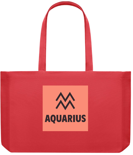 Zodiac Aquarius Design - Premium large recycled shopping tote bag_RED_front