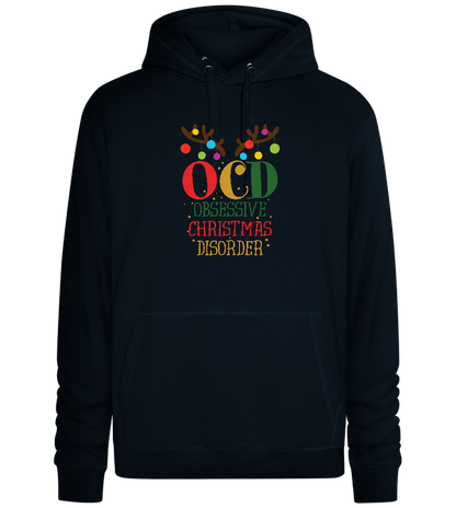 OCD Obsessive Christmas Disorder Design - Premium unisex hoodie_BLACK_front