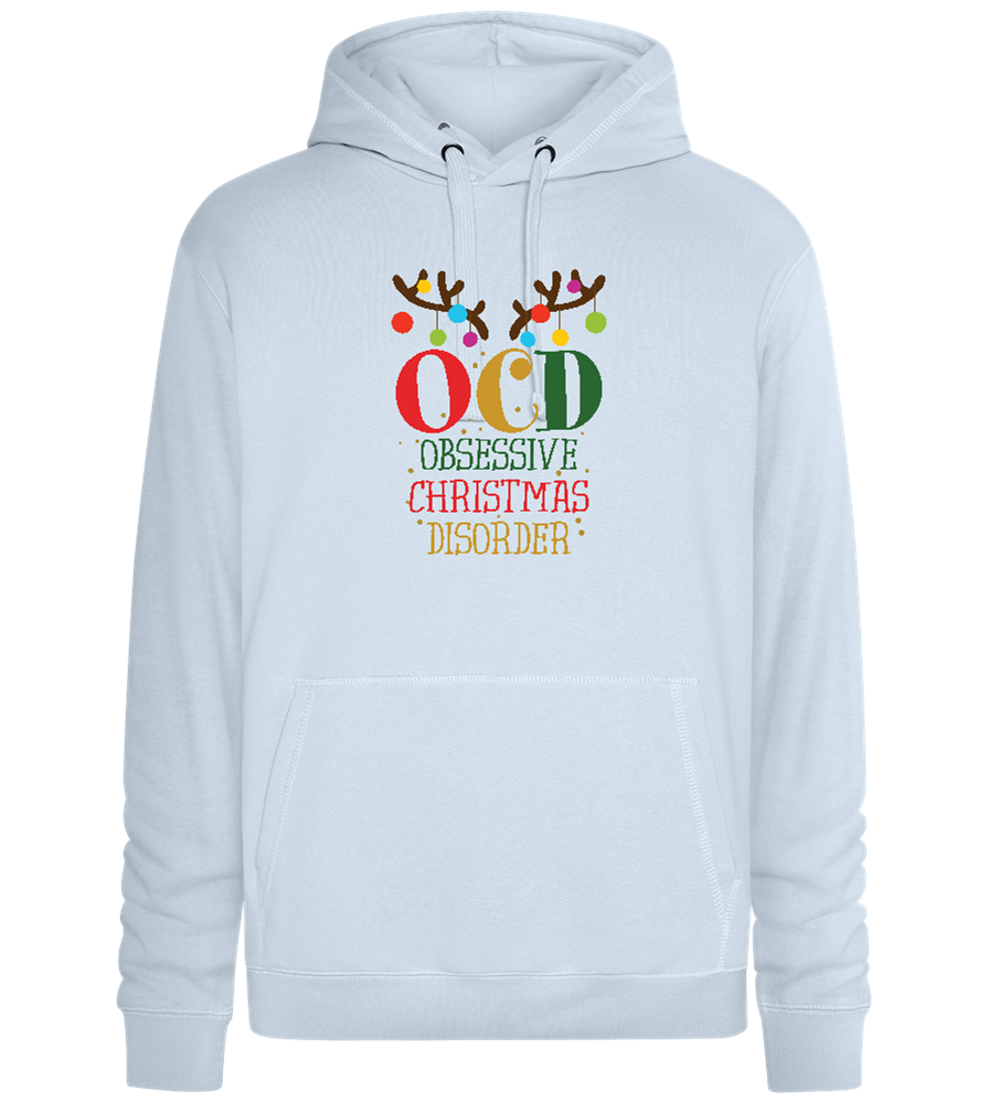 OCD Obsessive Christmas Disorder Design - Premium unisex hoodie_CREAMY BLUE_front