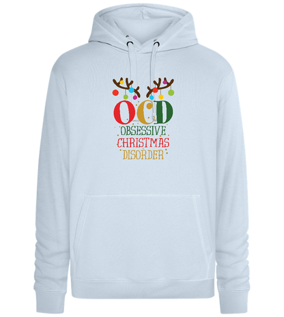 OCD Obsessive Christmas Disorder Design - Premium unisex hoodie_CREAMY BLUE_front