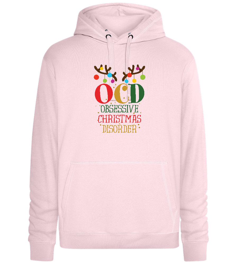 OCD Obsessive Christmas Disorder Design - Premium unisex hoodie_LIGHT PEACH ROSE_front