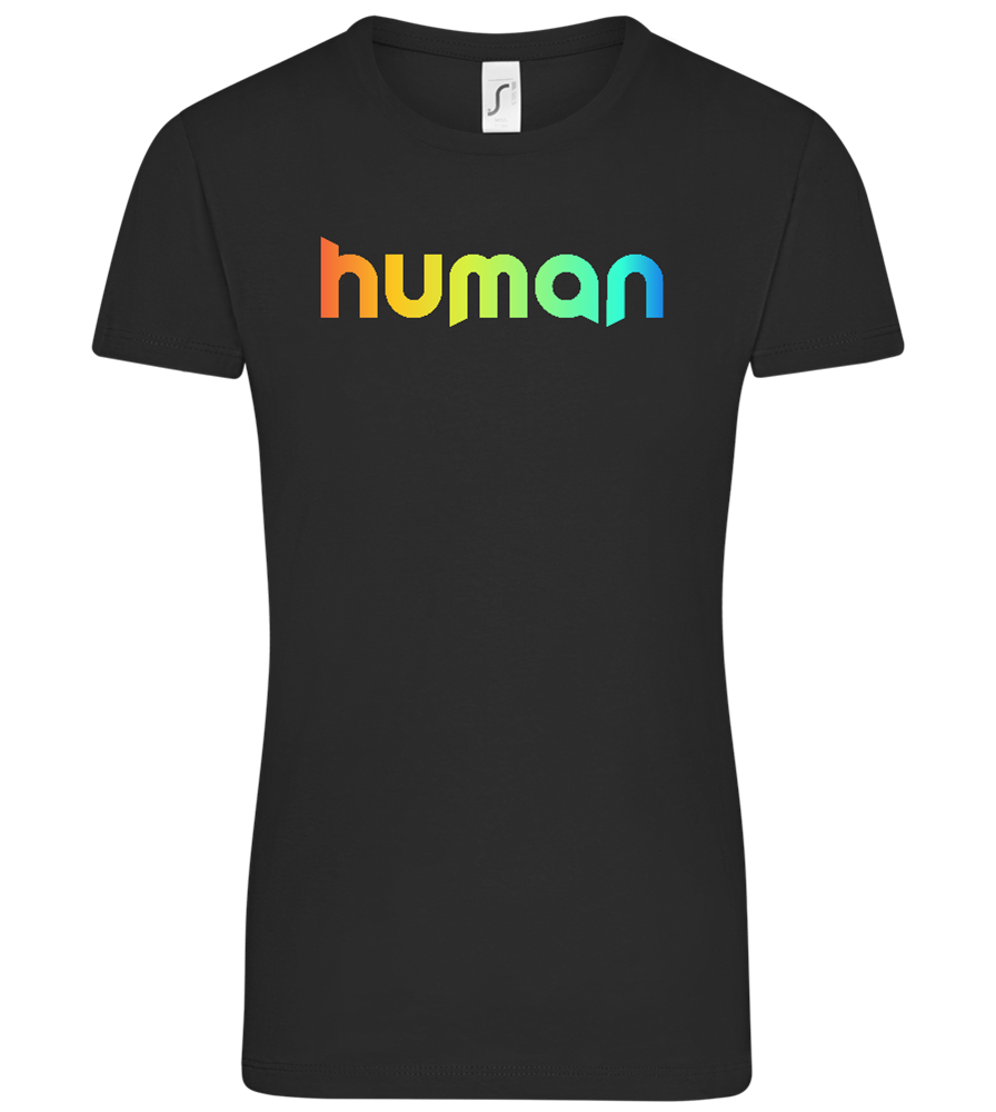 Human Rainbow Design - Comfort women's t-shirt_DEEP BLACK_front