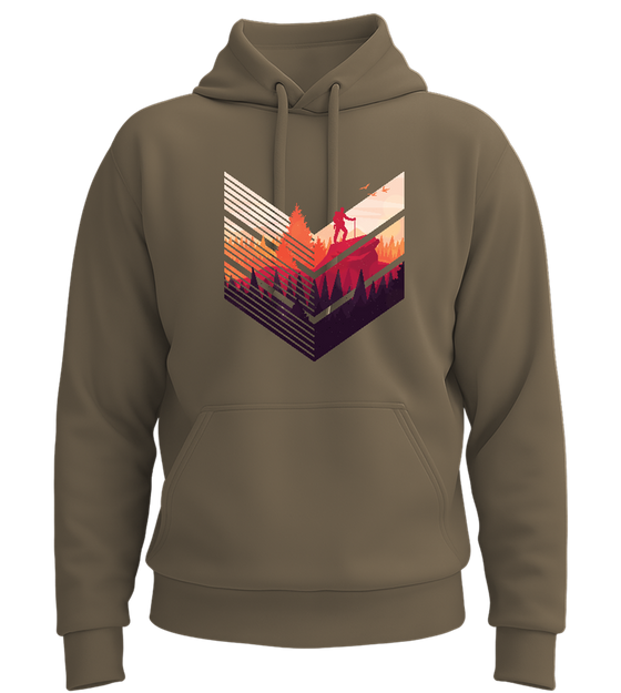 Hiker's Dreamscape Design - Premium Essential Unisex Hoodie_ARMY_front