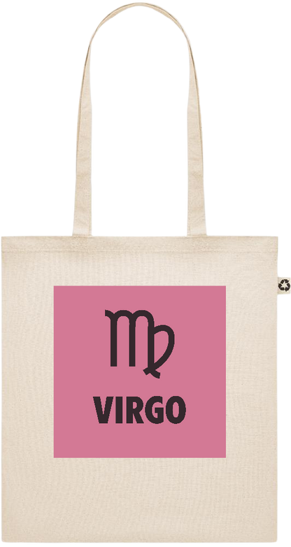 Zodiac Virgo Design - Recycled cotton shopping bag_BEIGE_front