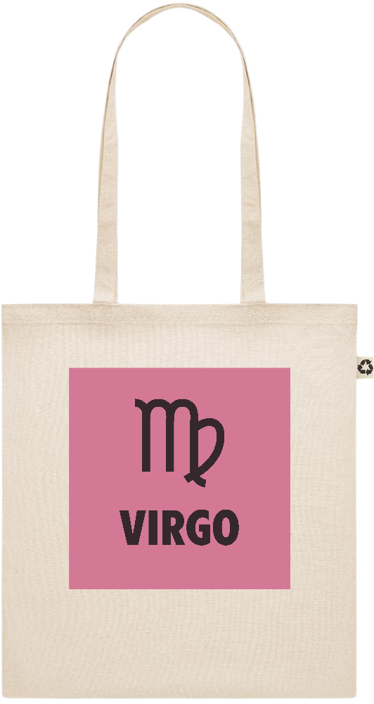 Zodiac Virgo Design - Recycled cotton shopping bag_BEIGE_front