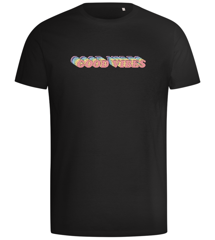 Good Vibes Rainbow Design - Comfort men's t-shirt_DEEP BLACK_front