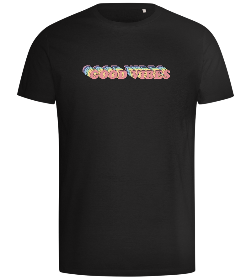 Good Vibes Rainbow Design - Comfort men's t-shirt_DEEP BLACK_front