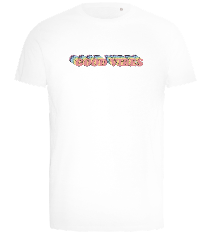 Good Vibes Rainbow Design - Comfort men's t-shirt_WHITE_front