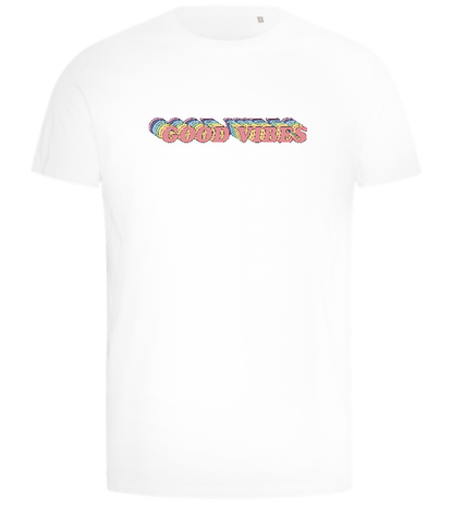 Good Vibes Rainbow Design - Comfort men's t-shirt_WHITE_front